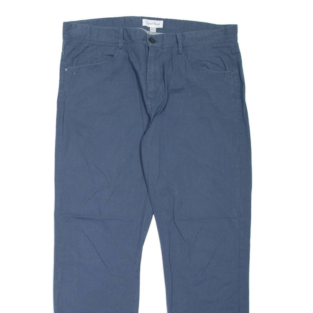 CALVIN KLEIN Mens Trousers Blue Regular Straight W36 L30