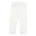 DICKIES Mens Regular Fit White Cotton Blend Jeans W32 L26 Zip Pockets