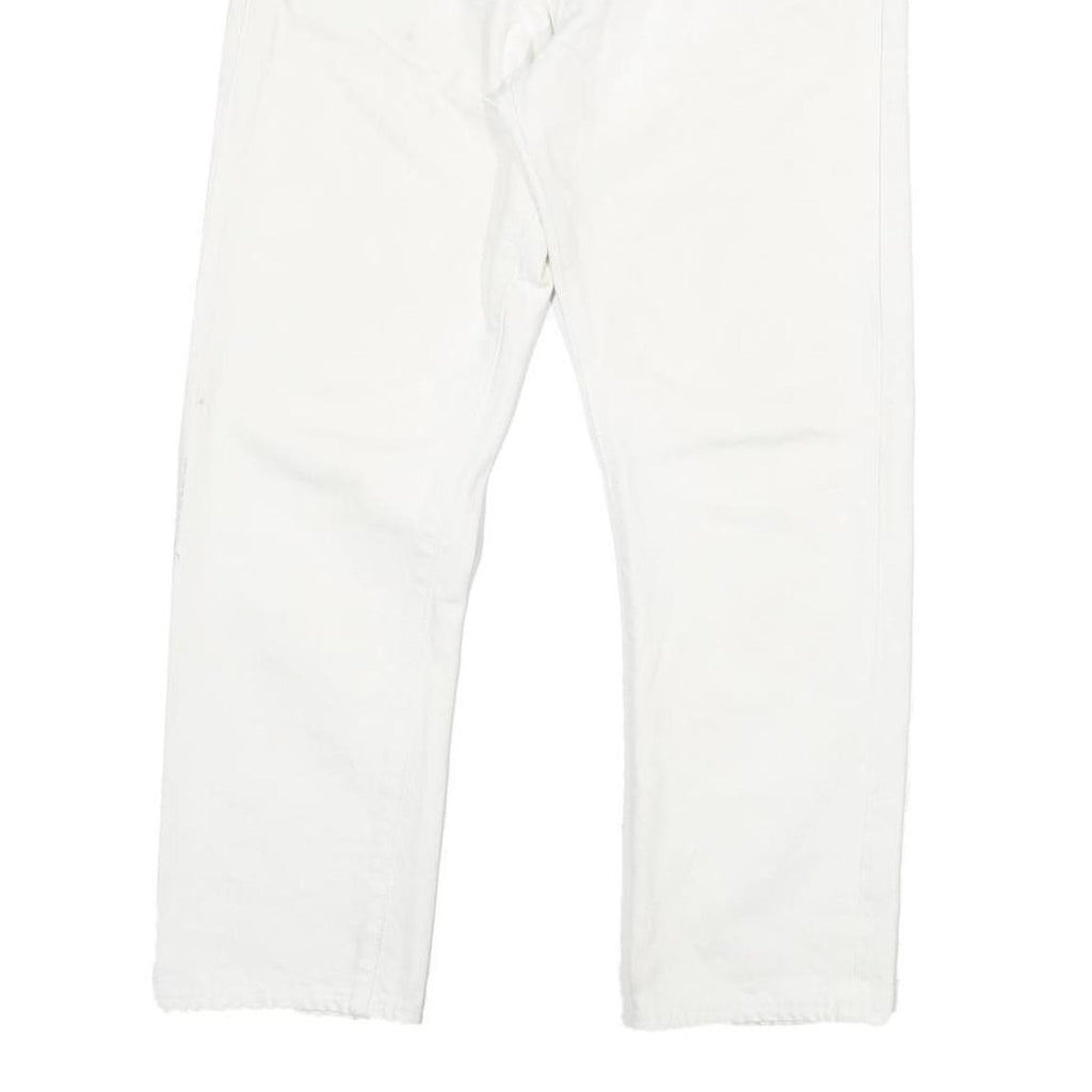 DICKIES Mens Regular Fit White Cotton Blend Jeans W32 L26 Zip Pockets