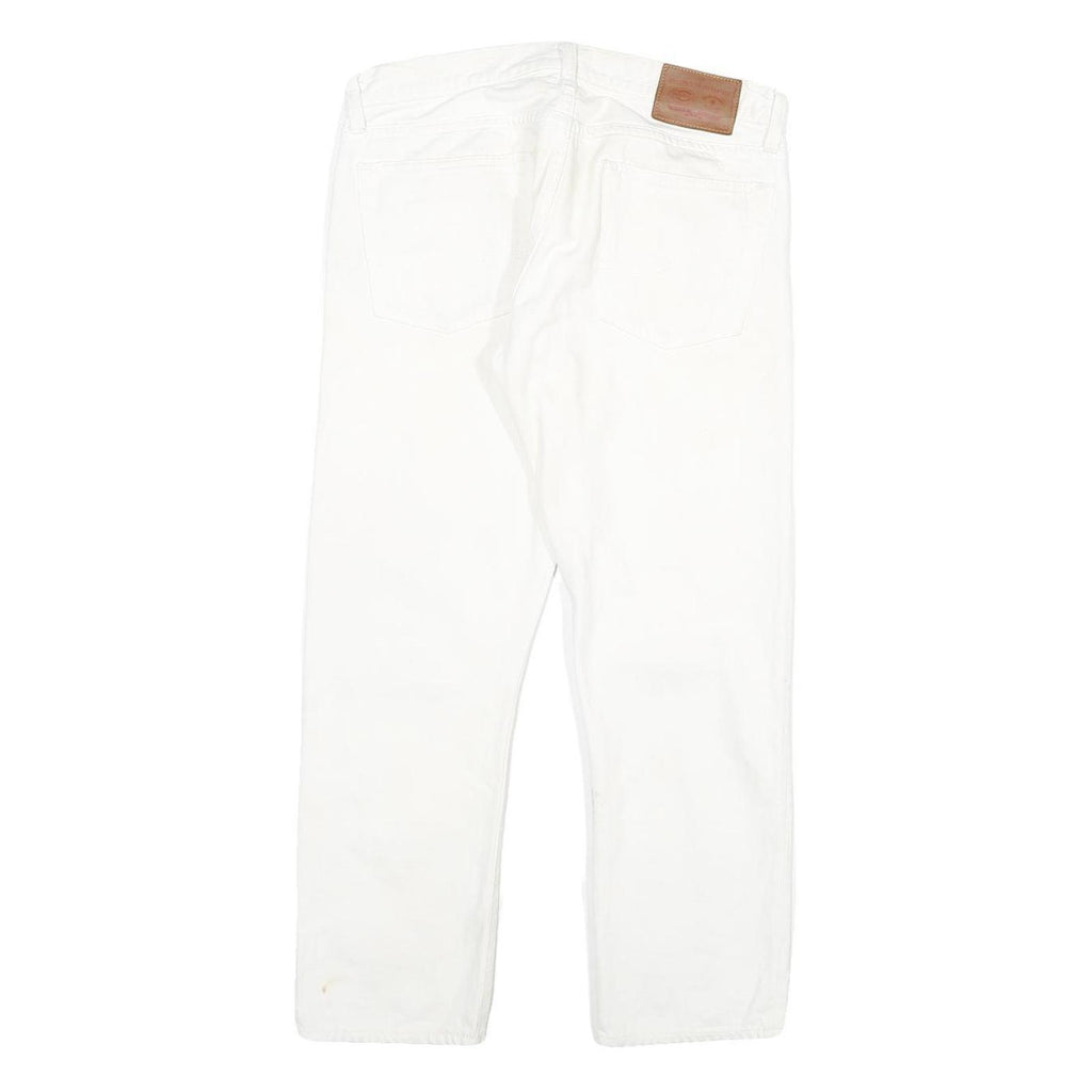 DICKIES Mens Regular Fit White Cotton Blend Jeans W32 L26 Zip Pockets