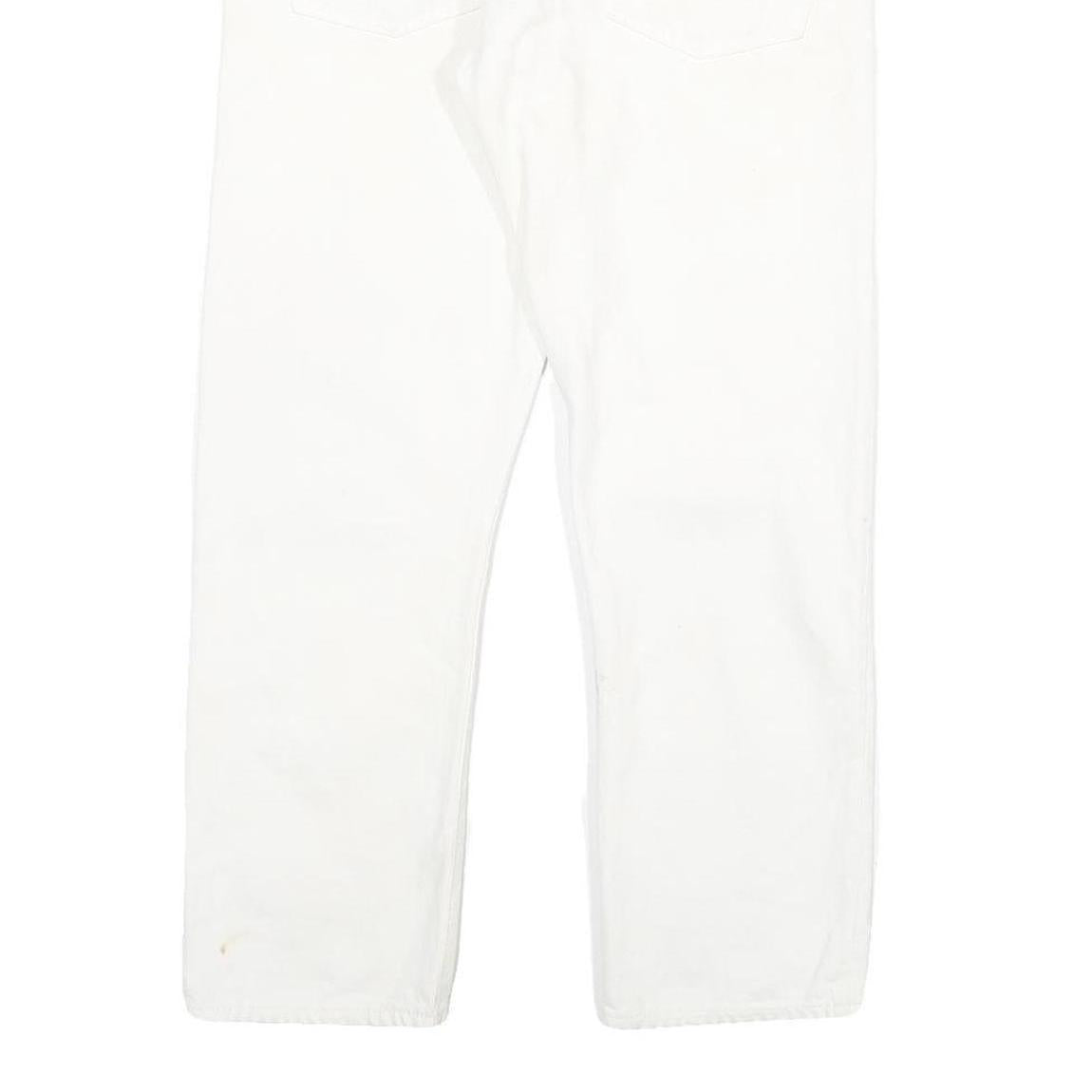 DICKIES Mens Regular Fit White Cotton Blend Jeans W32 L26 Zip Pockets