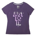 NIKE Womens Purple Graphic T-Shirt XL Short Sleeve Crew Neck Just Do It