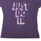 NIKE Womens Purple Graphic T-Shirt XL Short Sleeve Crew Neck Just Do It