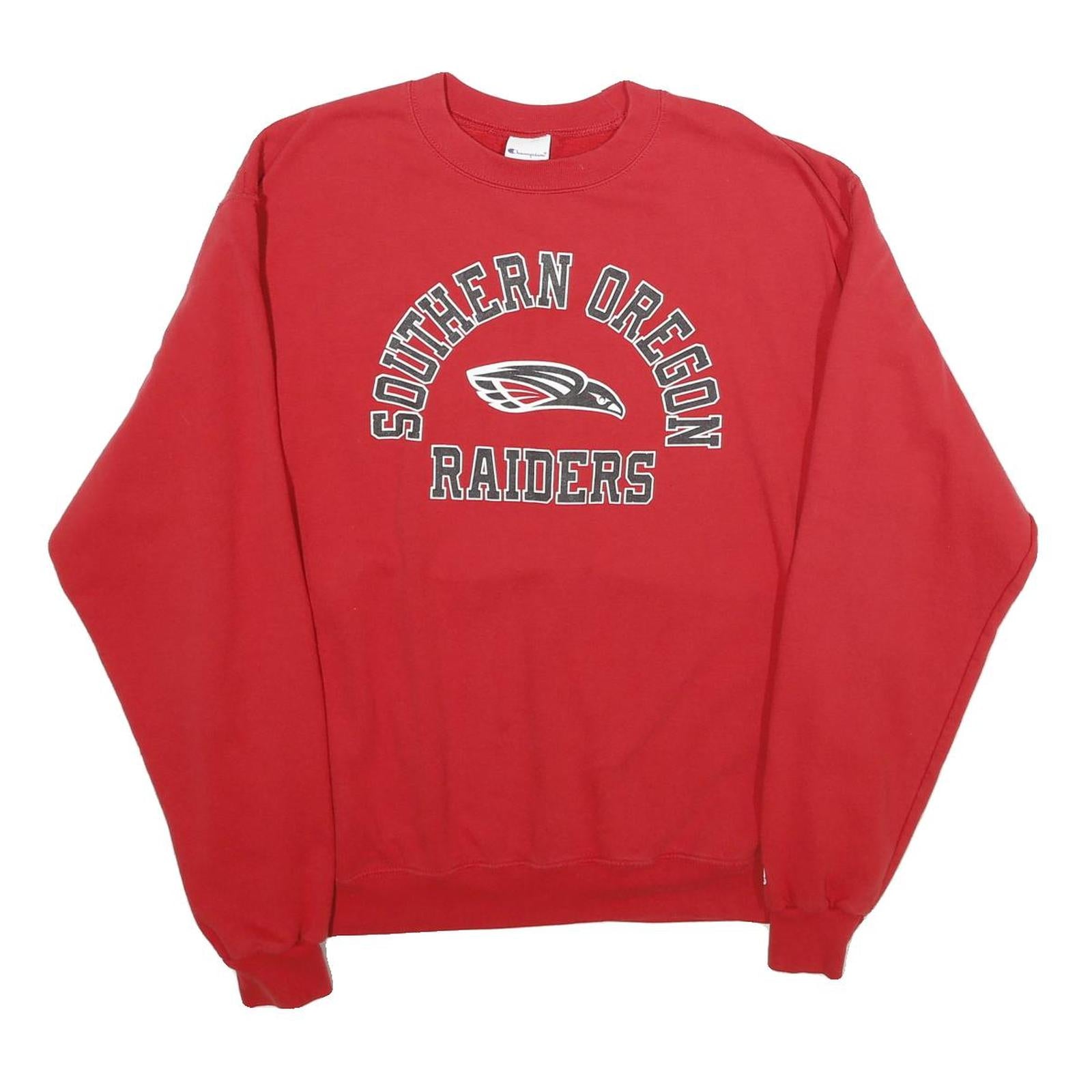 CHAMPION Mens Red Southern Oregon Raiders Crew Neck L Cotton Sweatshirt