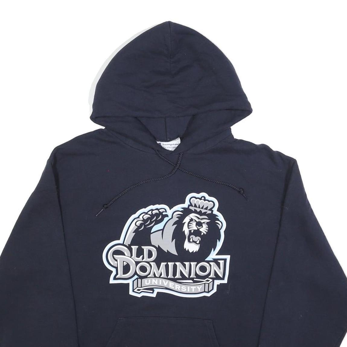 CHAMPION Mens Navy Blue Old Dominion University Pullover Hoodie M Cotton Blend
