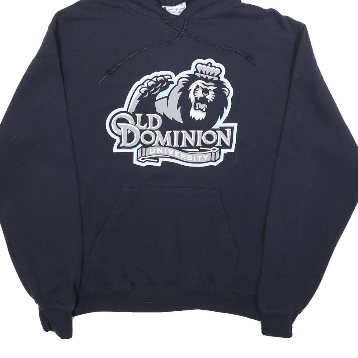 CHAMPION Mens Navy Blue Old Dominion University Pullover Hoodie M Cotton Blend