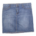 TOMMY HILFIGER Womens Blue Denim Straight Knee Length Woven Cotton Blend Skirt L