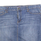 TOMMY HILFIGER Womens Blue Denim Straight Knee Length Woven Cotton Blend Skirt L