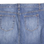 TOMMY HILFIGER Womens Blue Denim Straight Knee Length Woven Cotton Blend Skirt L