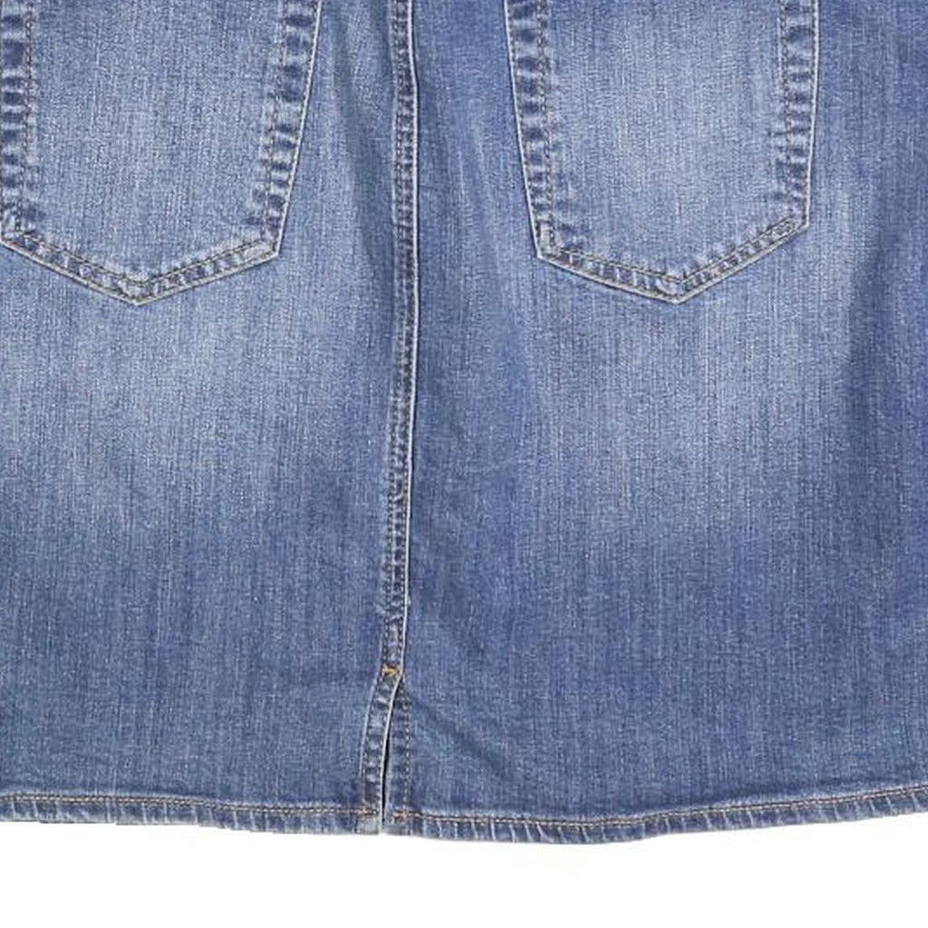TOMMY HILFIGER Womens Blue Denim Straight Knee Length Woven Cotton Blend Skirt L