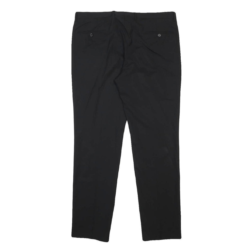 JOOP! Mens Wool Blend Black Slim Straight Trousers W38 L32 Formal Slip On