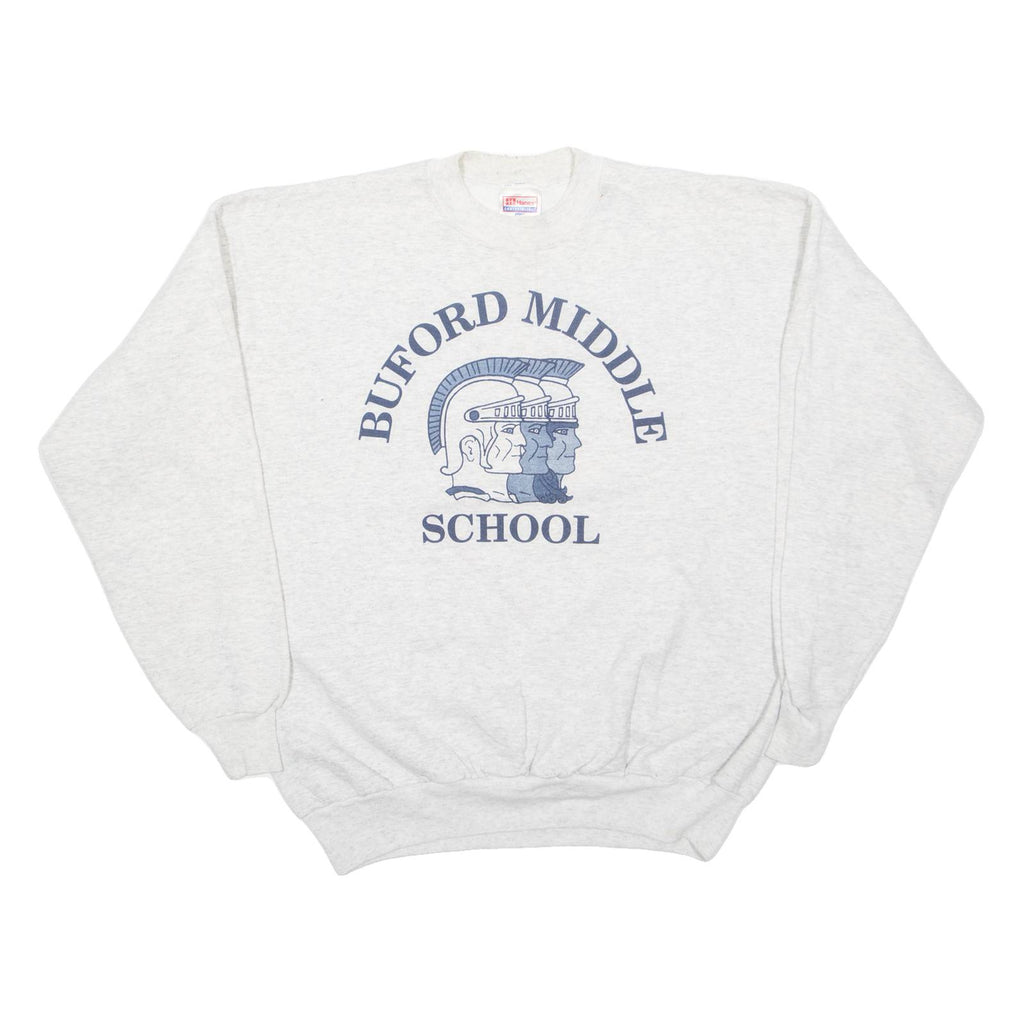 HAINES Buford Middle School Mens Sweatshirt Grey USA L