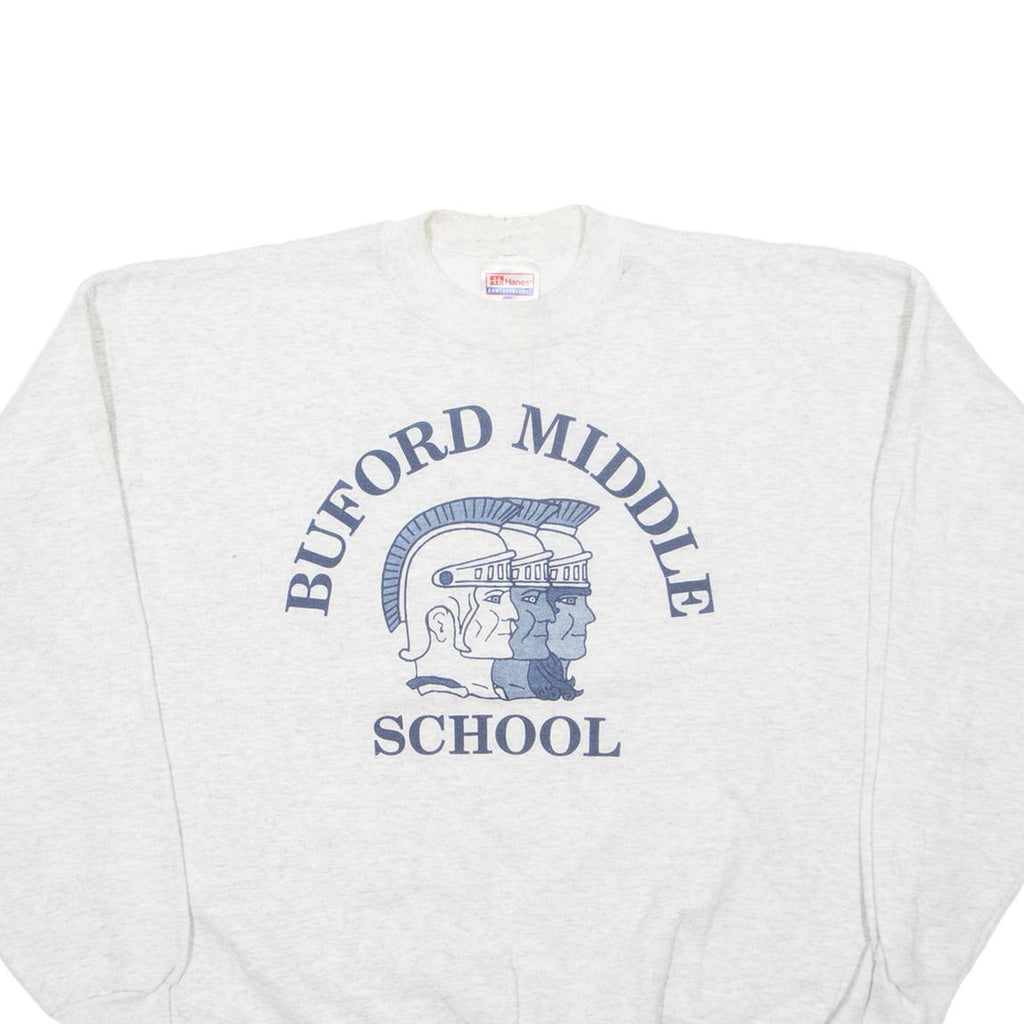 HAINES Buford Middle School Mens Sweatshirt Grey USA L