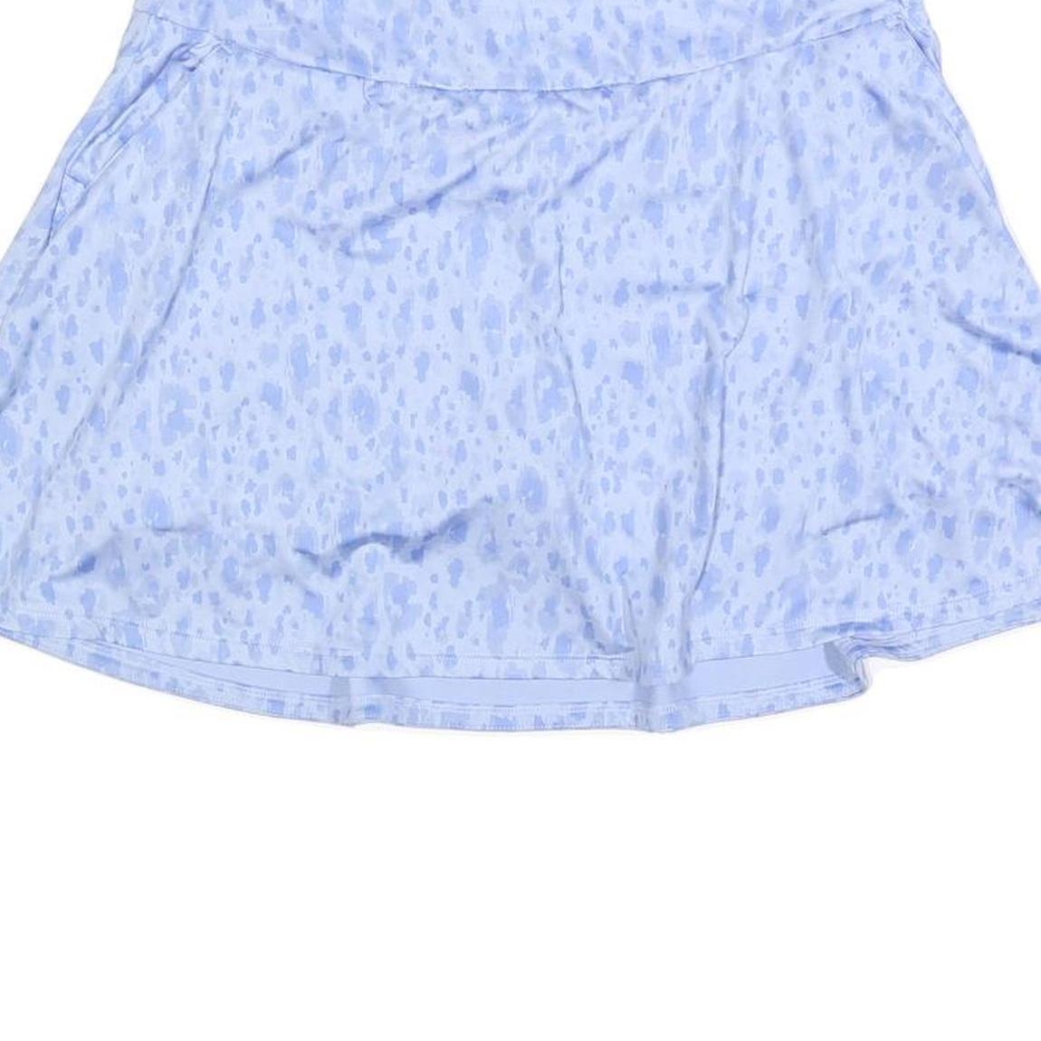 ADIDAS Womens Blue Polyester Blend Pleated Midi Skirt M Athletic Casual