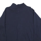 DEVILLE Womens Navy Blue Sweatshirt XL Embroidered Bear Zipper Pockets Pullover