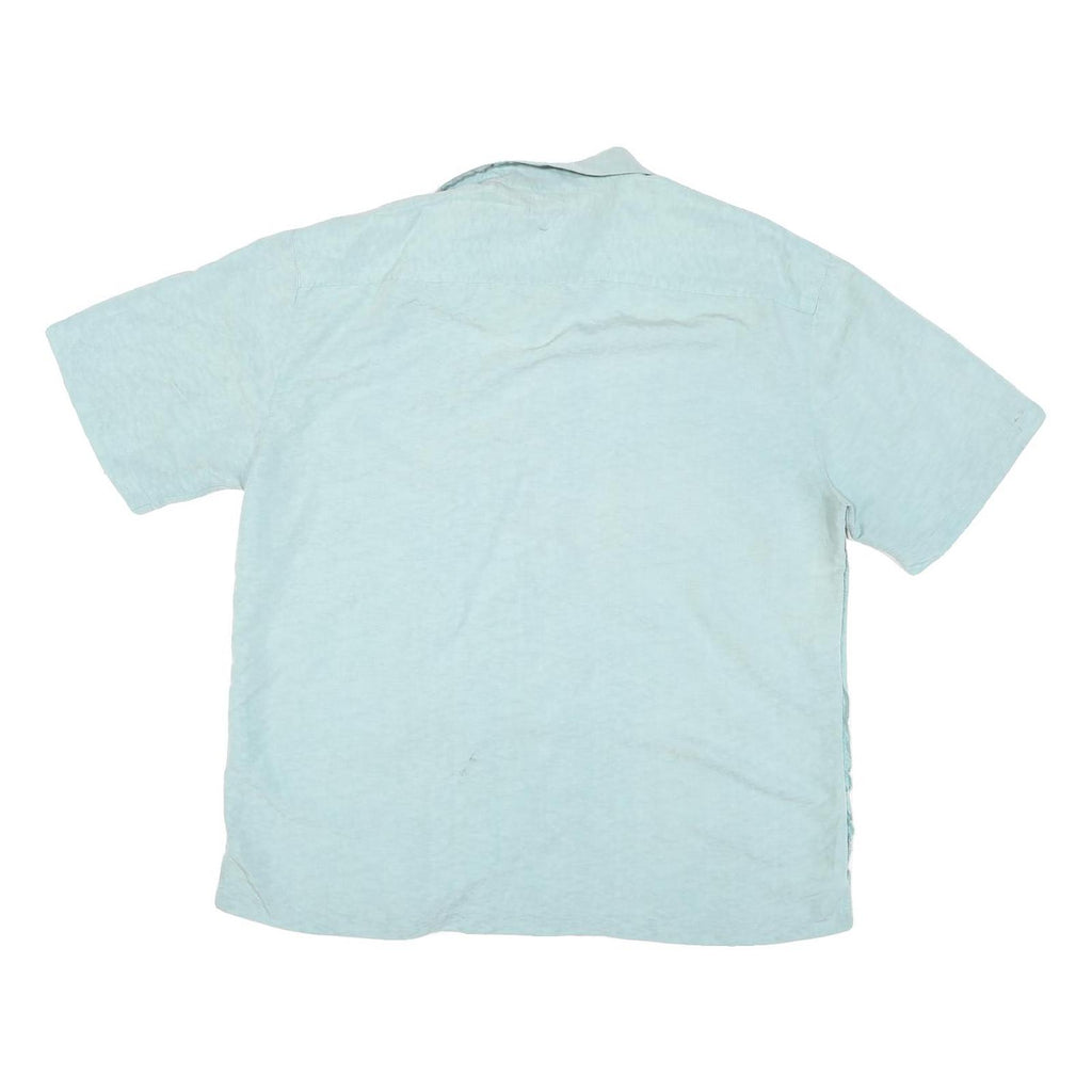 BATICK BAY Mens Blue Rayon Shirt XL Casual Button Down Summer