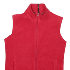 WOOLRICH Womens Red Sleeveless Zip Fleece Jacket L Polyester Blend Warm Casual