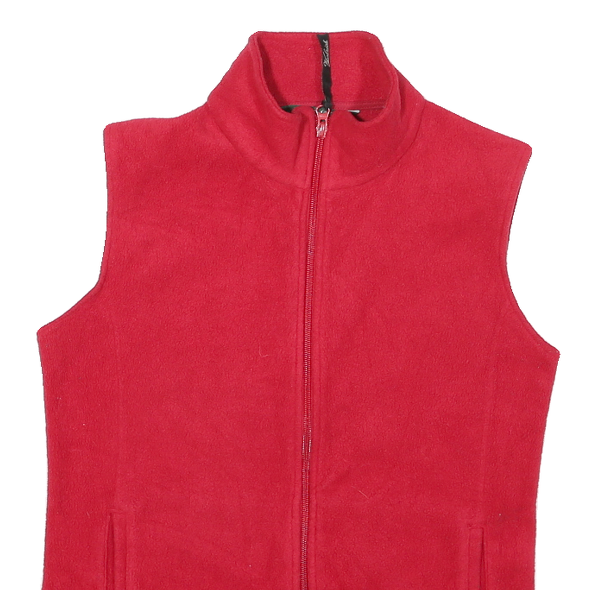WOOLRICH Womens Red Sleeveless Zip Fleece Jacket L Polyester Blend Warm Casual