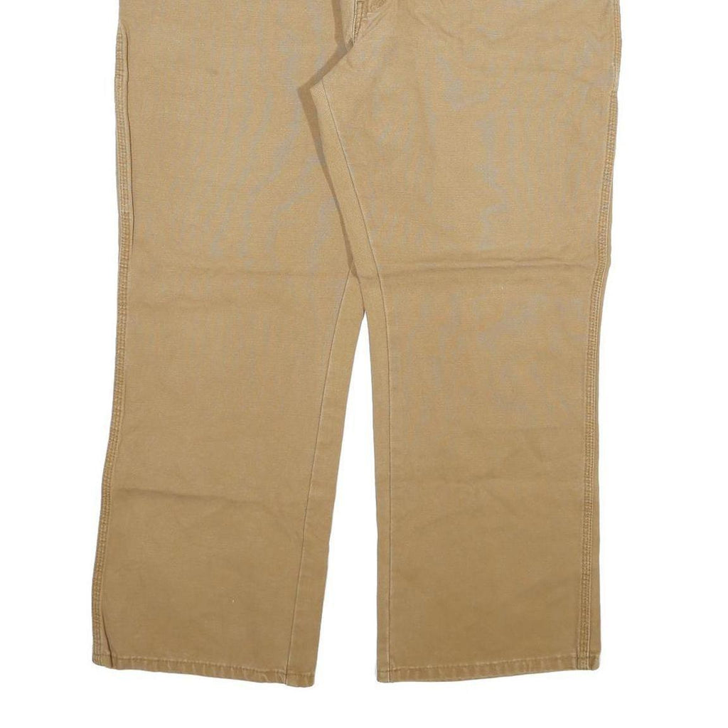 DICKIES Mens Jeans Beige Regular Straight Denim W40 L30 Cotton Blend Zip