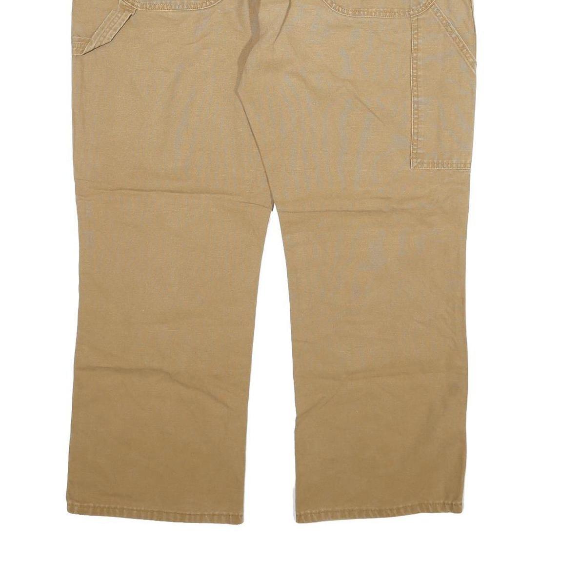 DICKIES Mens Jeans Beige Regular Straight Denim W40 L30 Cotton Blend Zip