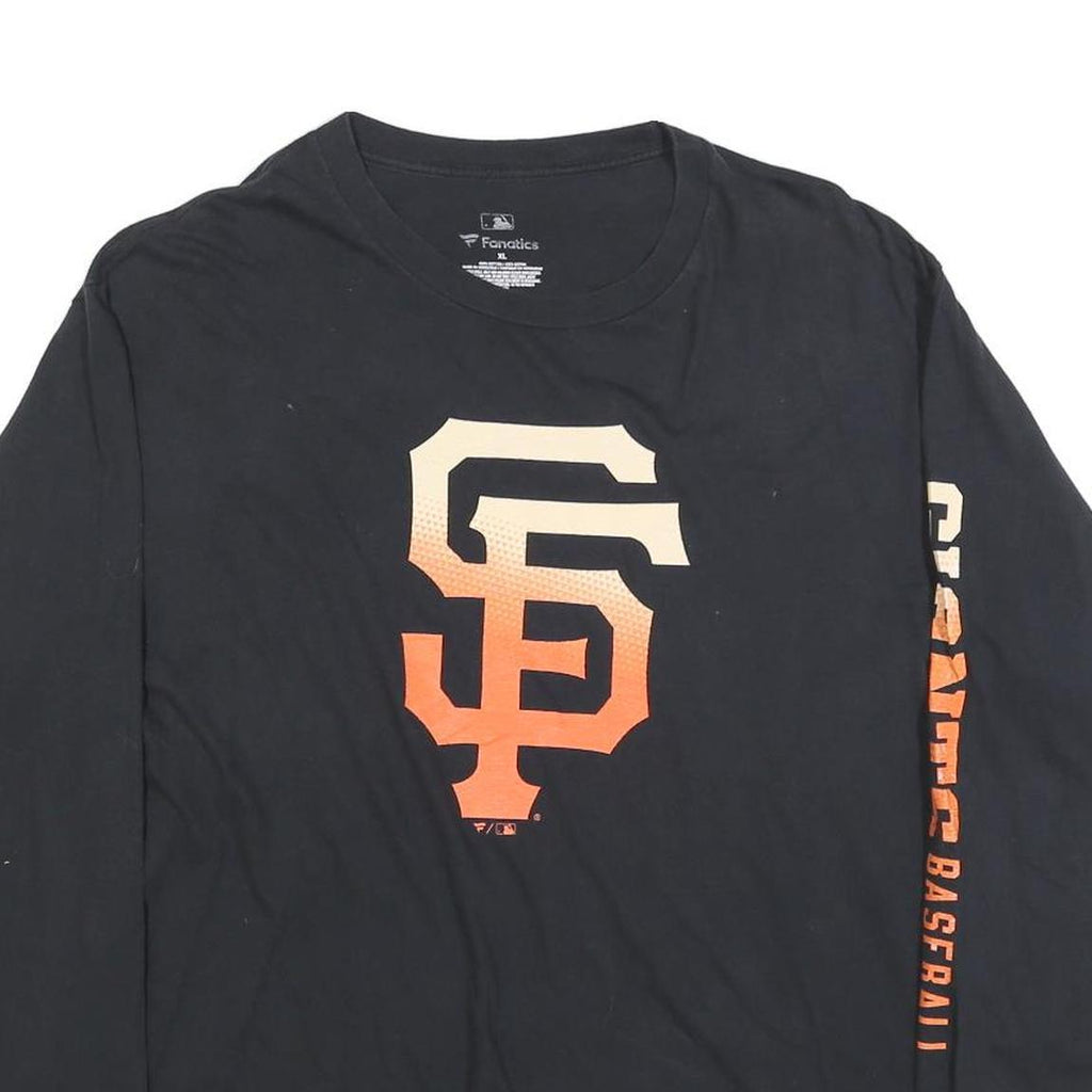 FANATICS Mens Black San Francisco Baseball Long Sleeve Crew Neck XL Cotton Blend