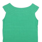 JAEGER Womens Green Sleeveless Boat Neck Cotton Blend Top M Casual Summer Style