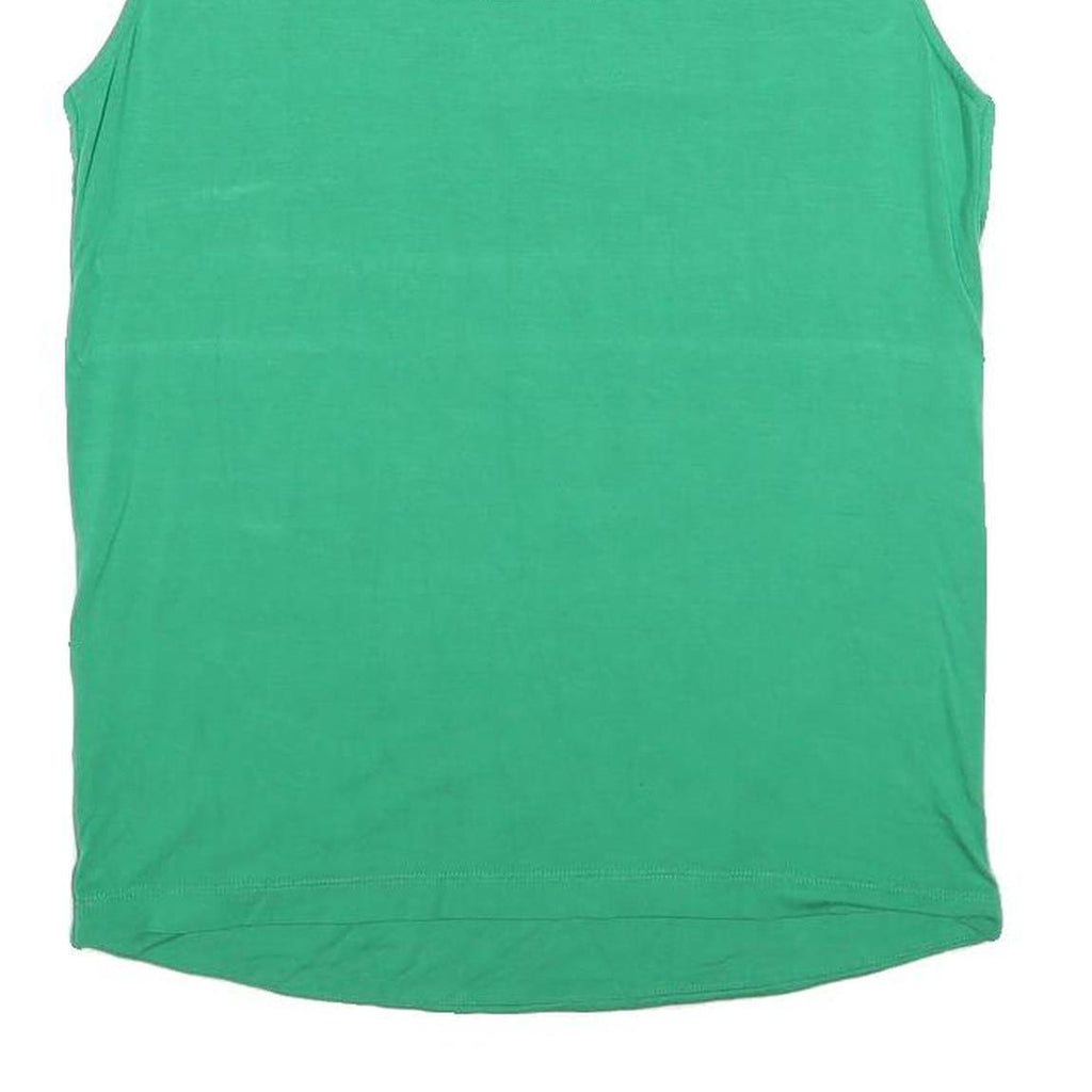 JAEGER Womens Green Sleeveless Boat Neck Cotton Blend Top M Casual Summer Style