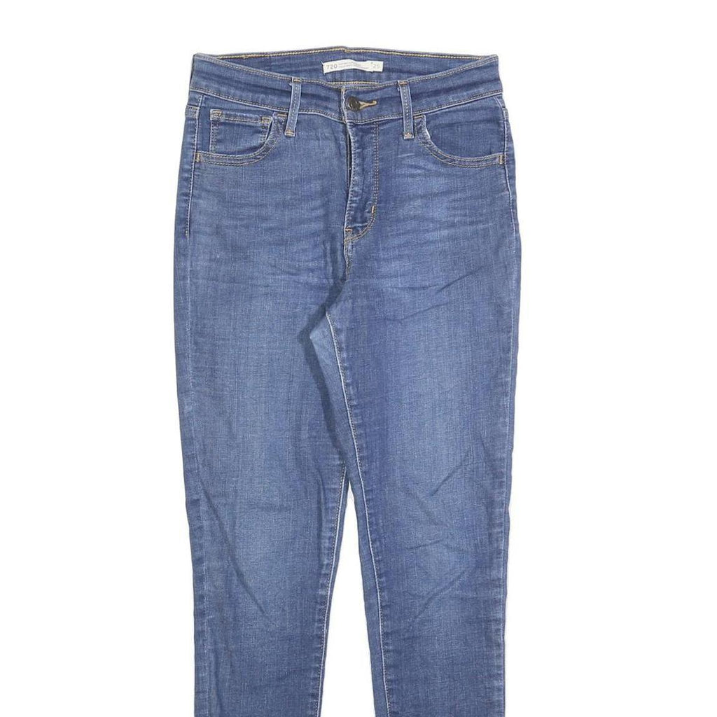 LEVI'S 720 Womens Slim Blue Denim Medium Jeans W25 L30 Stretch Cotton Blend
