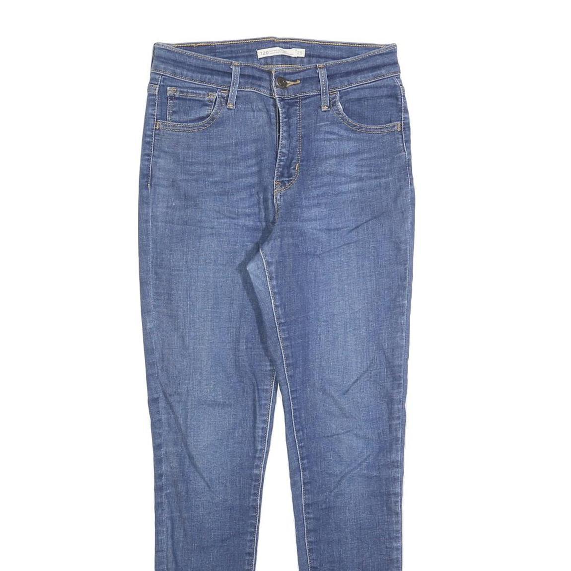 LEVI'S 720 Womens Slim Blue Denim Medium Jeans W25 L30 Stretch Cotton Blend
