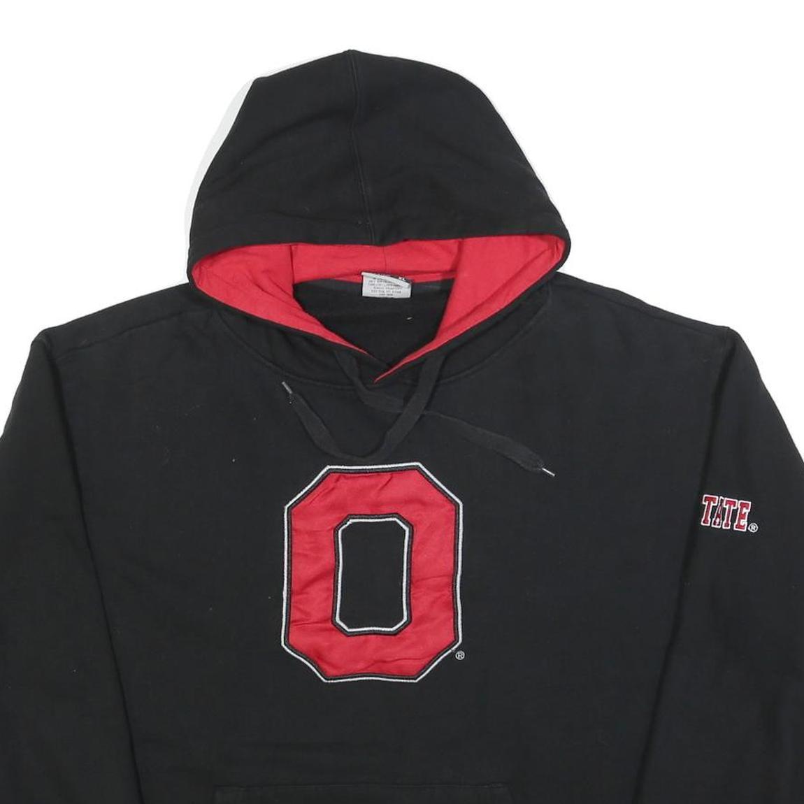 STADIUM Mens Black & Red Hoodie XL Ohio State Logo Cotton Blend Pullover
