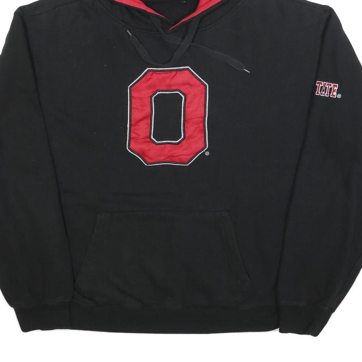 STADIUM Mens Black & Red Hoodie XL Ohio State Logo Cotton Blend Pullover