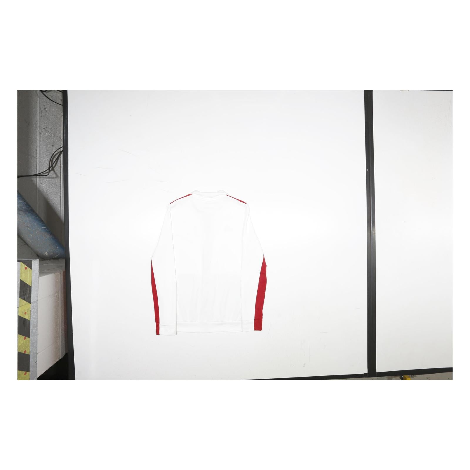 ADIDAS Womens White & Red Logo Zip Jacket M Polyester Sportswear Fitness