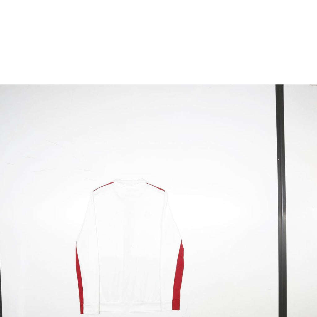 ADIDAS Womens White & Red Logo Zip Jacket M Polyester Sportswear Fitness