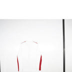 ADIDAS Womens White & Red Logo Zip Jacket M Polyester Sportswear Fitness