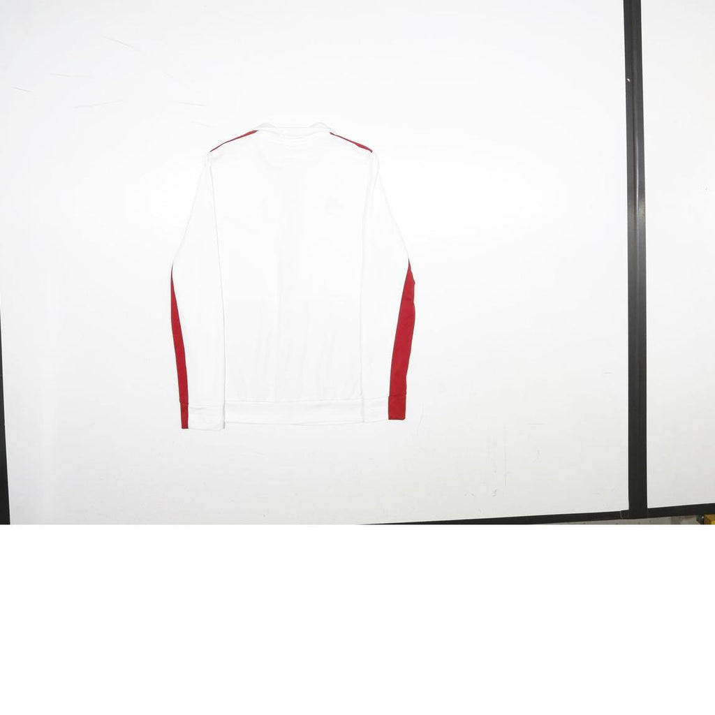 ADIDAS Womens White & Red Logo Zip Jacket M Polyester Sportswear Fitness
