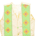 Eastern Inspired Mens Blazer Waistcoat Gold Crazy Pattern L