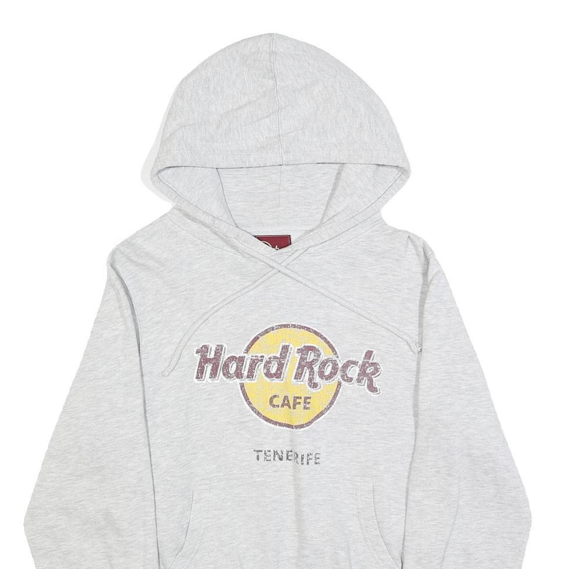 HARD ROCK CAFE Womens Grey Hoodie S Soft Cotton Blend Pullover Casual