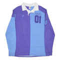 NIKE Mens Purple & Blue Rugby 01 Embroidered Logo Long Sleeve Polo XL Cotton