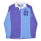 NIKE Mens Purple & Blue Rugby 01 Embroidered Logo Long Sleeve Polo XL Cotton