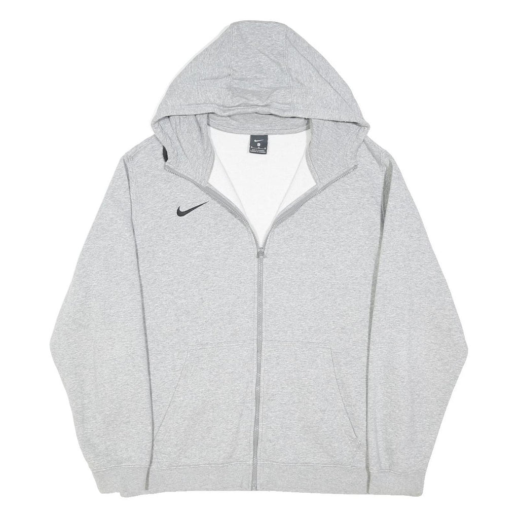 NIKE Mens Grey Full Zip Hoodie XL Lightweight Cotton Blend Casual Sportswear