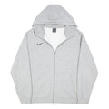 NIKE Mens Grey Full Zip Hoodie XL Lightweight Cotton Blend Casual Sportswear