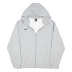NIKE Mens Grey Full Zip Hoodie XL Lightweight Cotton Blend Casual Sportswear