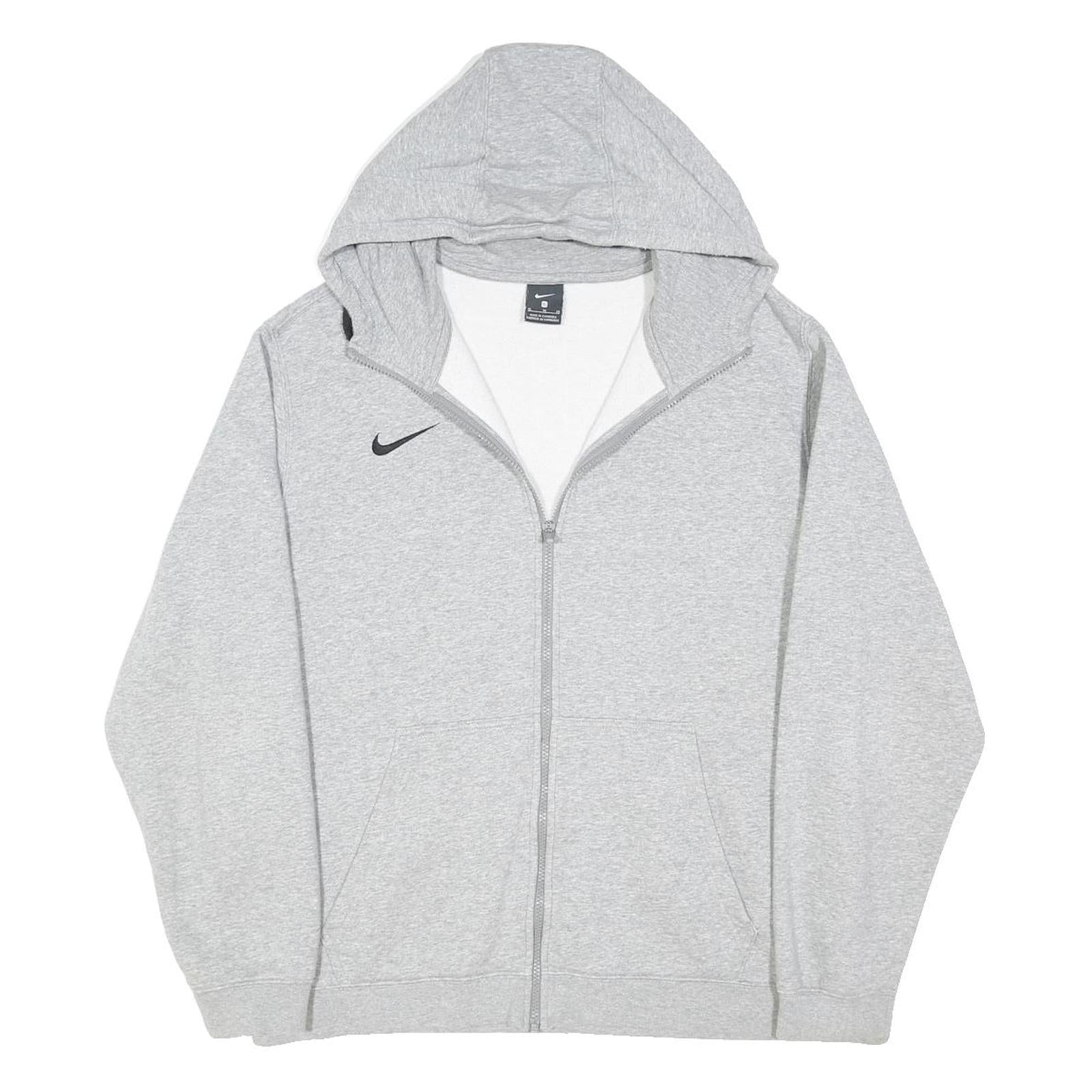 NIKE Mens Grey Full Zip Hoodie XL Lightweight Cotton Blend Casual Sportswear