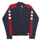 ADIDAS Womens Navy Blue & Maroon Zip Jacket S Cotton Blend Sport Casual