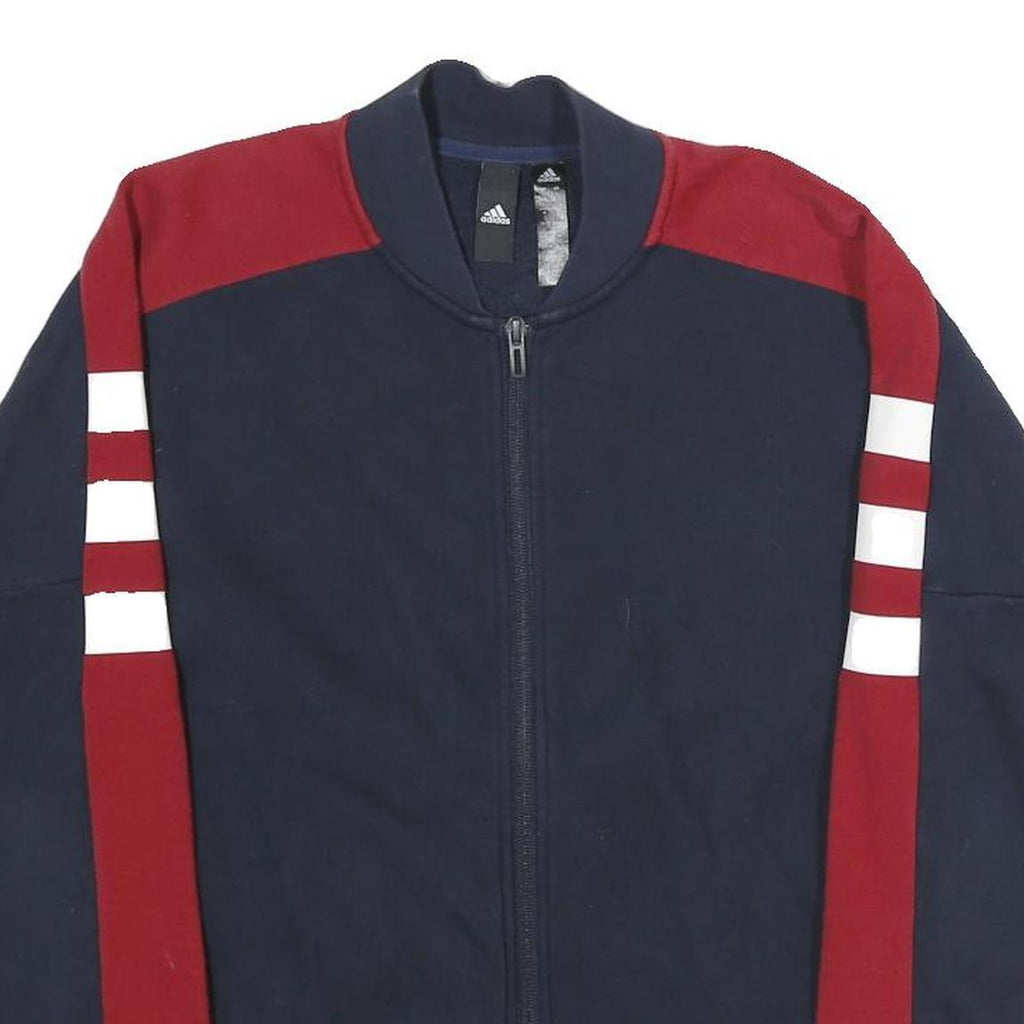ADIDAS Womens Navy Blue & Maroon Zip Jacket S Cotton Blend Sport Casual