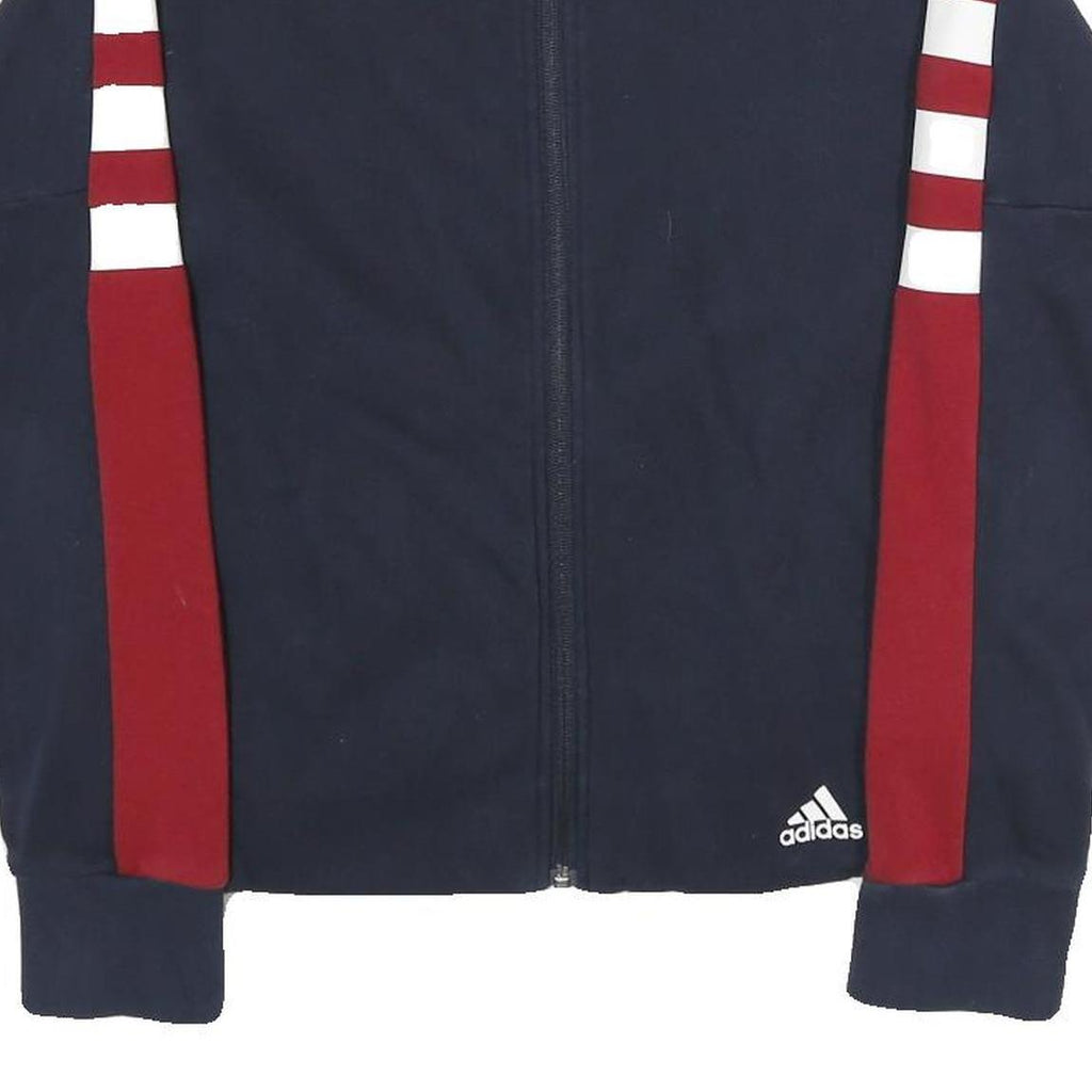 ADIDAS Womens Navy Blue & Maroon Zip Jacket S Cotton Blend Sport Casual