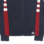 ADIDAS Womens Navy Blue & Maroon Zip Jacket S Cotton Blend Sport Casual
