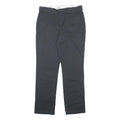 DICKIES Womens Slim Black Cotton Blend Trousers W34 L30 Zip Closure