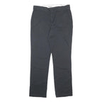 DICKIES Womens Slim Black Cotton Blend Trousers W34 L30 Zip Closure
