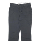 DICKIES Womens Slim Black Cotton Blend Trousers W34 L30 Zip Closure